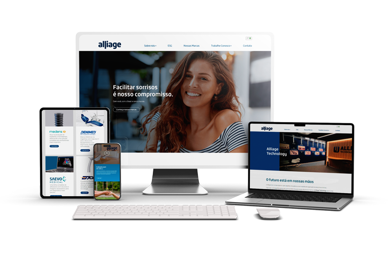 Telas do site Alliage.