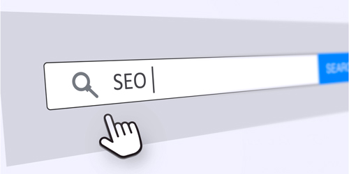 Uma barra de pesquisa escrito "seo".