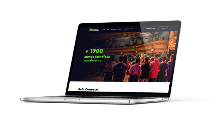 Página do site educandário desenvolvida pela mo4