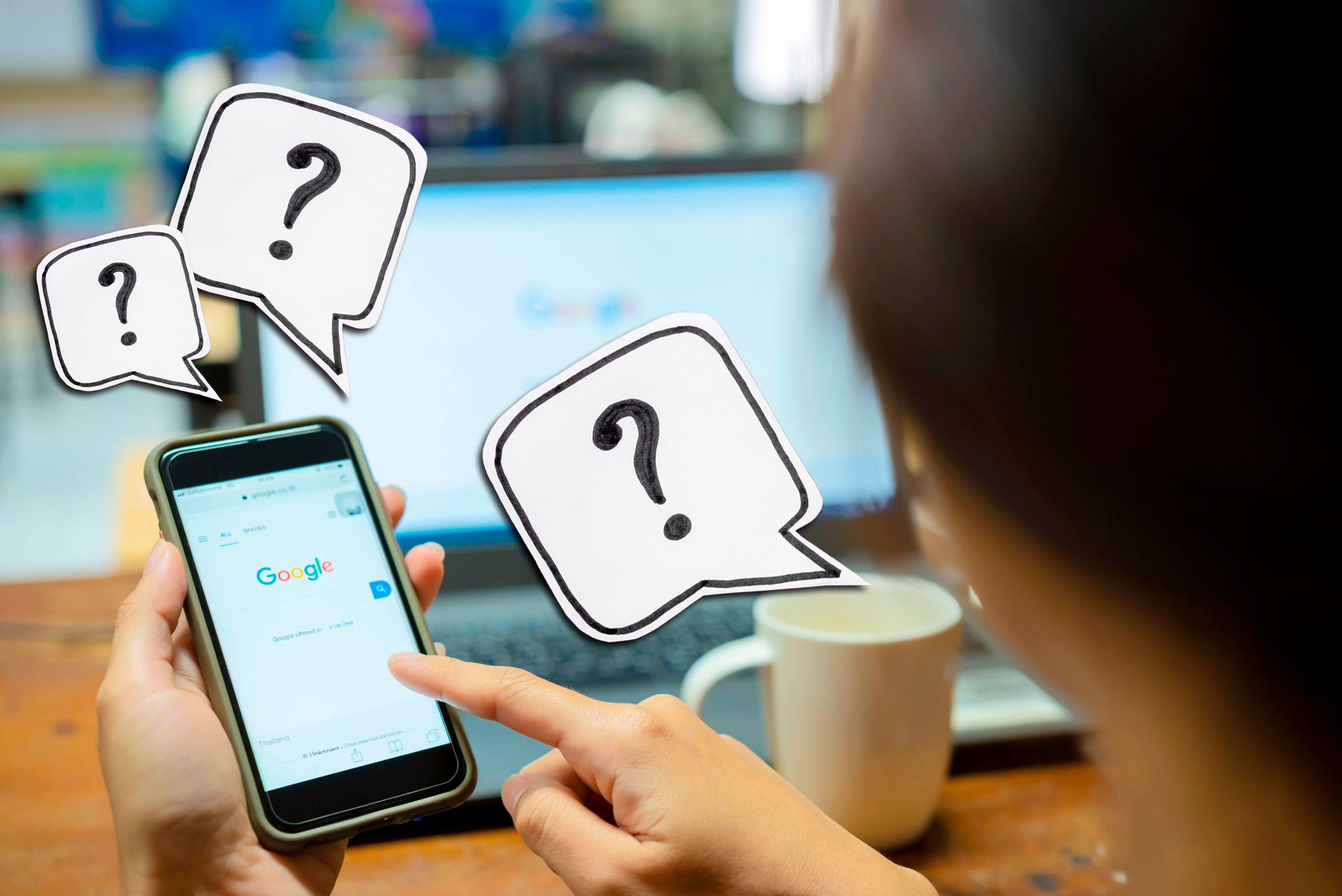 Imagem do usuário em dúvida: porque meu site não aparece no Google?