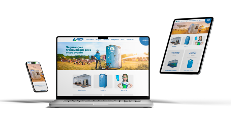 Telas do site ativa adaptadas para todos os dispositivos.