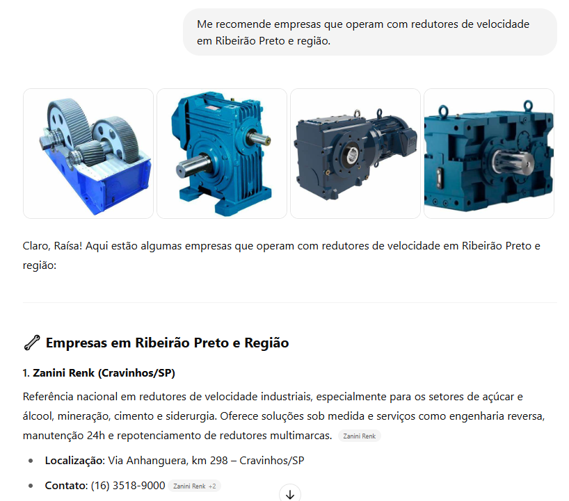 Exemplo de bom posicionado no ChatGPT, tecnologia recomendando cliente MO4.