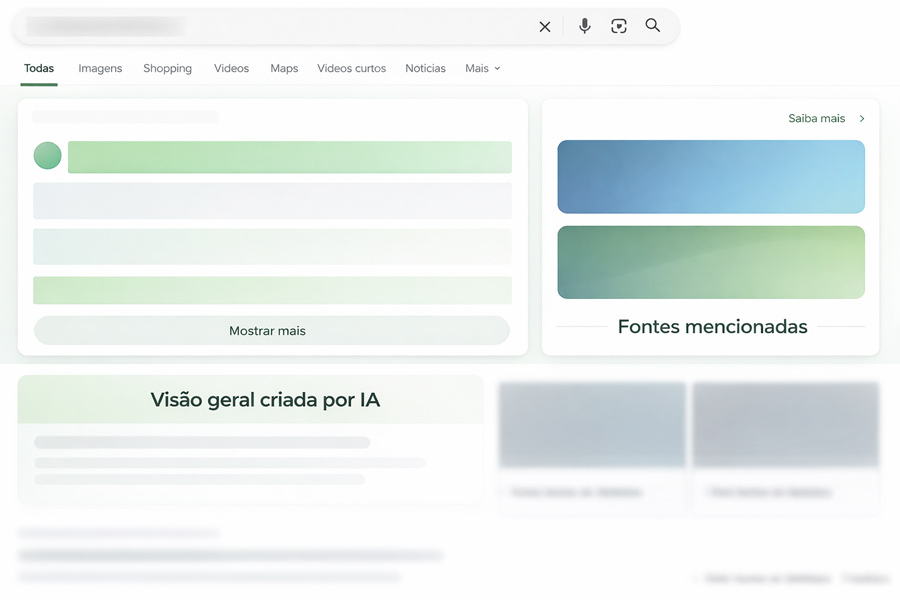 Representação visual da posição da Visão Geral de IA do Google.