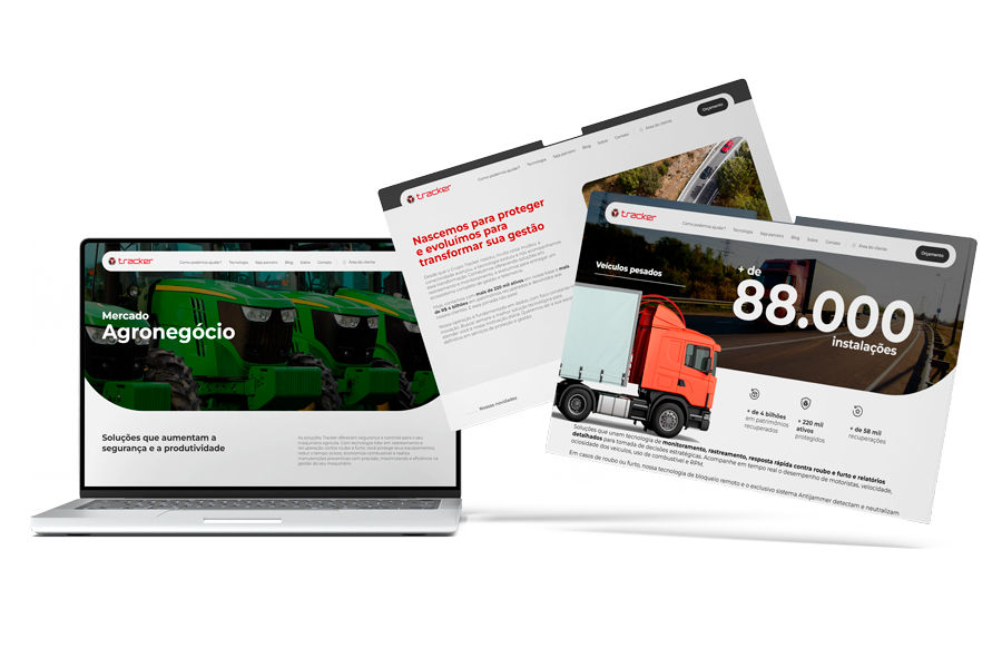 Telas do site Tracker.