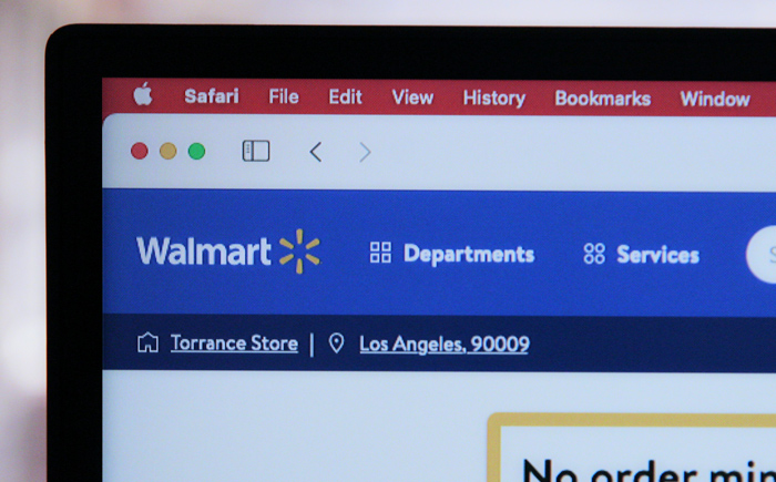 Página do site do Walmart.
